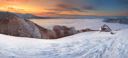 snow and steam