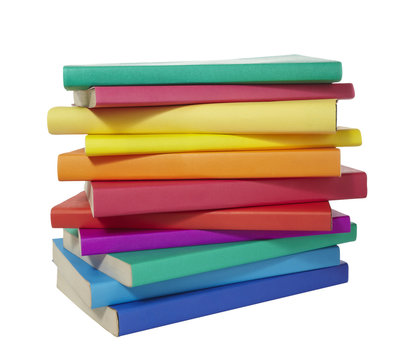 colorful books stack education