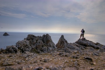 rocks near coastline in brittany