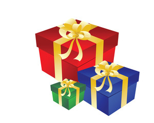 Gift three box with bow