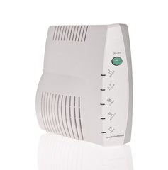 Broadband modem isolated on a white background