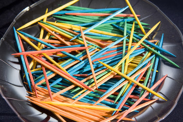 Colorful toothpick tray