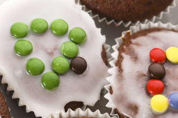 first chocolate muffins. christmas tree