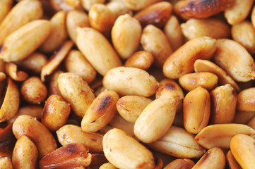 tasty roasted peanuts very close up