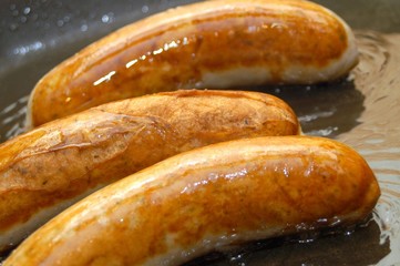some organic grilled bratwurst, also called sausage