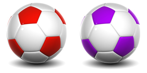 High resolution 3D soccer balls isolated on white background