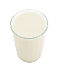 Glass of milk isolated on white