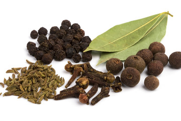 bay leafs, cloves, caraway and black pepper