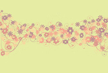 Messy Floral and Swirl Background