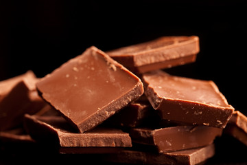 Chocolate isolated on black