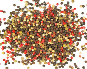 Colored pepper isolated on white