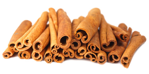 Cinnamon bark isolated on white