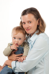 little boy with mother