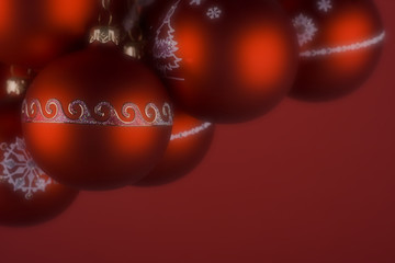 red handmade christmas decorative balls with room for text