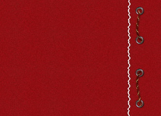 Red card with braid the red background