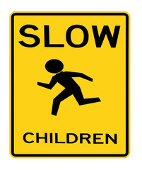road sign - slow children