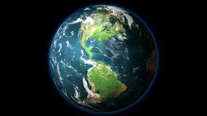 HD 1080 - Planet Earth rotates on Black Background (Loopable)