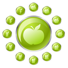 green apple button