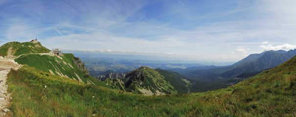 Fototapeta na wymiar View at Zakopane from Kasprowy peak