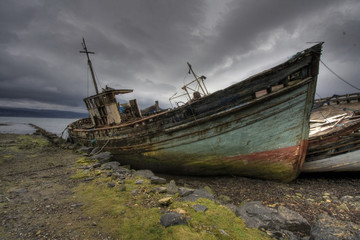 Old decrepit fishing boats