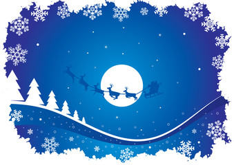 holiday blue background with santa