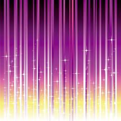 Sparkling stars on purple magenta stripe background