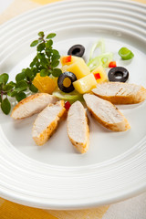 Grilled turkey fillet and vegetable salad