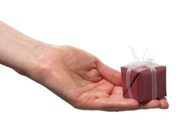 man holding a gift