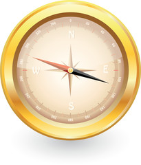 vector illustration of gold compass