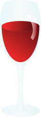 Glass with wine isolated on a white background