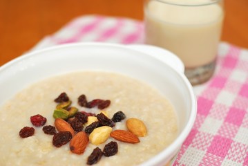 Healthy cereal and soya bean milk