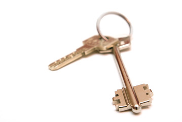 Keys on a white background
