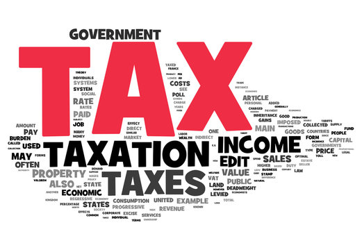 Income and tax word concepts cloud