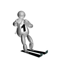 3D Puppet in a ski race