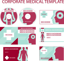 Corporate medical presentation, report template. Human backgroun - 18805284