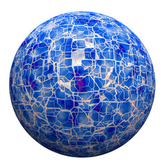 High resolution 3D blue sphere isolated on white