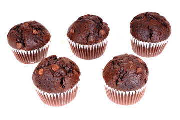 Chocolate cakes isolated