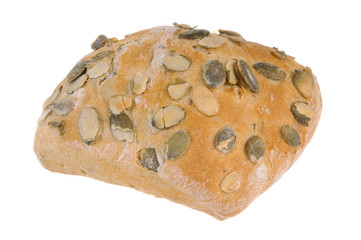 Bread roll isolated on white background