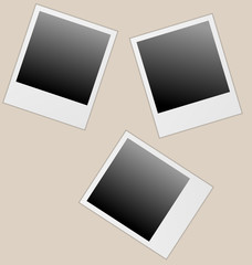 Realistic vector photo frames isolated on brown.