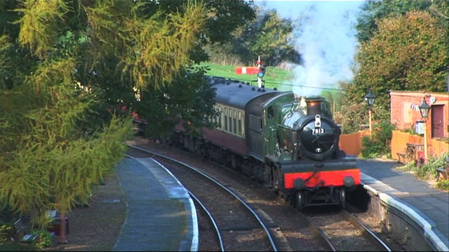 Steam train at the station