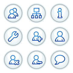 Users web icons, white circle buttons series