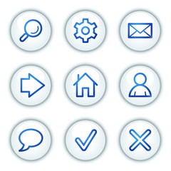 Basic web icons, white circle buttons series