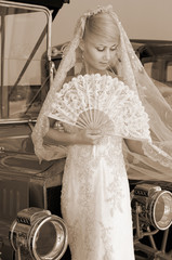 Bride with fan