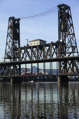 Obraz premium Steel bridge Portland OR. (closeup)
