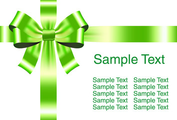 Bow green ribbon. Vector