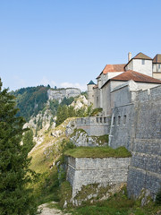 Fototapeta na wymiar Fortress on the high mountains in France