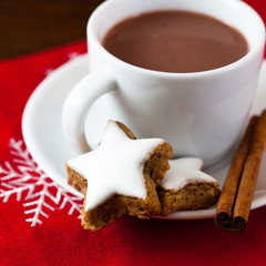 Hot chocolate and cinnamon cookies