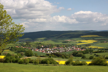 Sonneborn (Stadt Barntrup) vom Saalberg aus gesehen