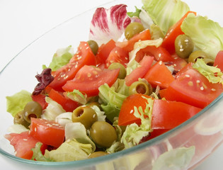 Fresh salad mix, close up.