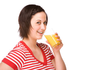 Woman with orange juice